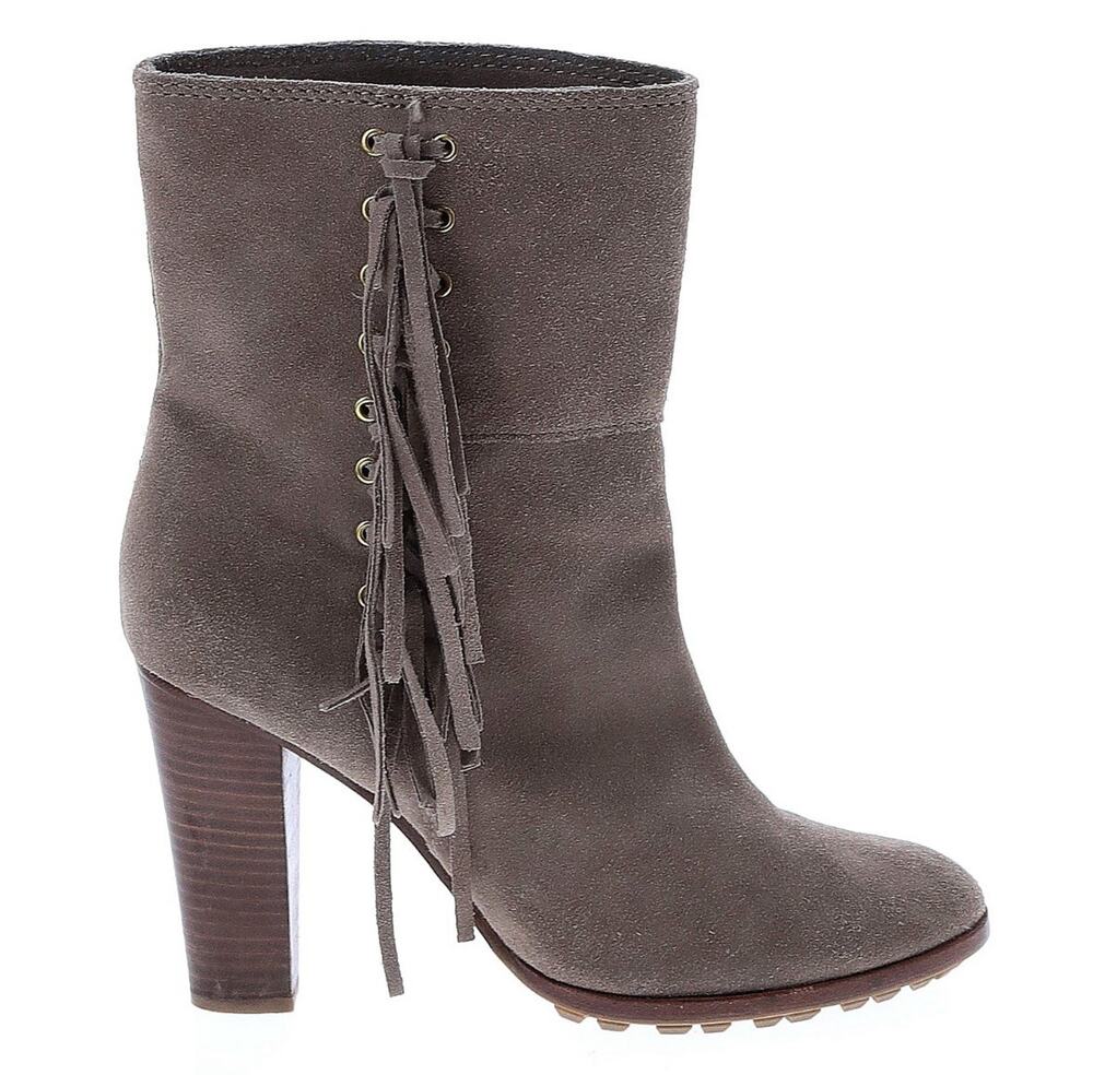 Coach Tamsin Ankle Boots Women's Brown Suede Leather Fringe Booties Size 10 EUC